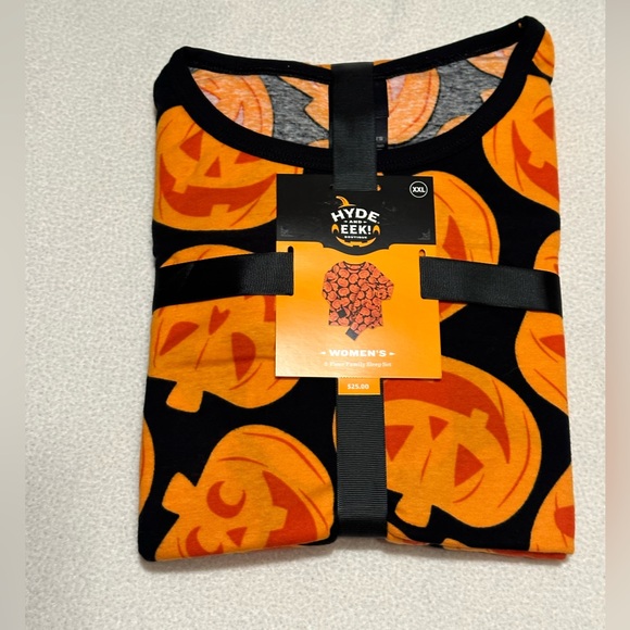 HYDE AND EEK WOMENS 2 piece Family SLEEP Set size L, orange/black - Picture 1 of 4